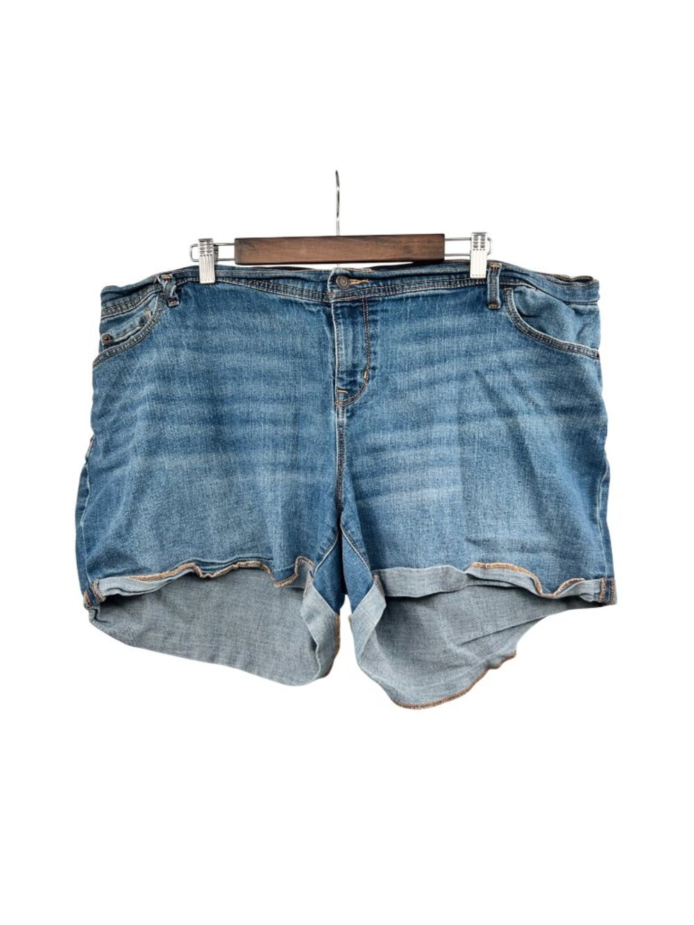 Old Navy Womens Boyfriend Jean Shorts High Rise Cuffed Blue Size 22